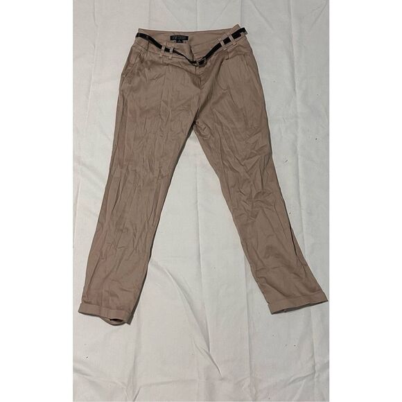NEW WITH TAGS Love Culture Cream Khaki Pants With Belt Women size Small - Picture 1 of 5